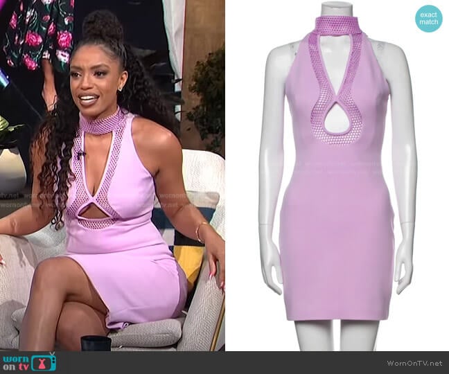 Mock Neck Mini Dress by Cushnie worn by Francesca Amiker on E! News Daily Pop