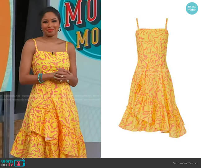 Scribble Dress by Derek Lam Collective worn by Alicia Quarles on Good Morning America