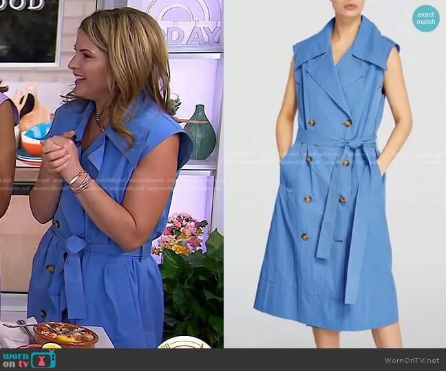 Detachable-Sleeve Astrid Trench Dress by Rejina Pyo worn by Jenna Bush Hager on Today