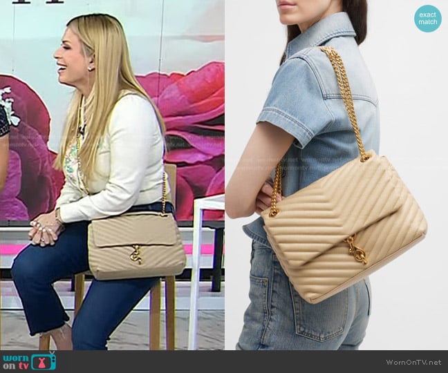 Rebecca Minkoff Edie Flap Chevron-Quilted Shoulder Bag worn by Jill Martin on Today