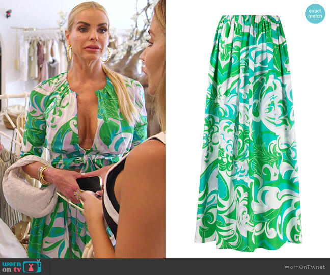 Albizia Print Beach Skirt by Emilio Pucci worn by Alexia Echevarria (Alexia Echevarria) on The Real Housewives of Miami