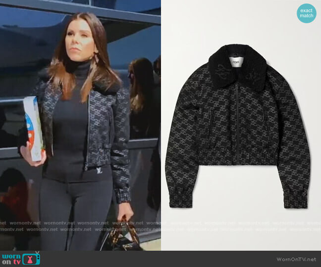 WornOnTV: Heather's black monogram coat and skirt on The Real