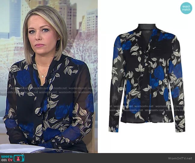 Floral Tie Neck Blouse by Jason Wu worn by Dylan Dreyer on Today