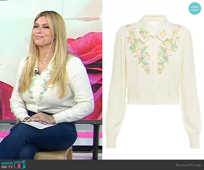 LoveShackFancy Georgina Cardigan worn by Jill Martin on Today