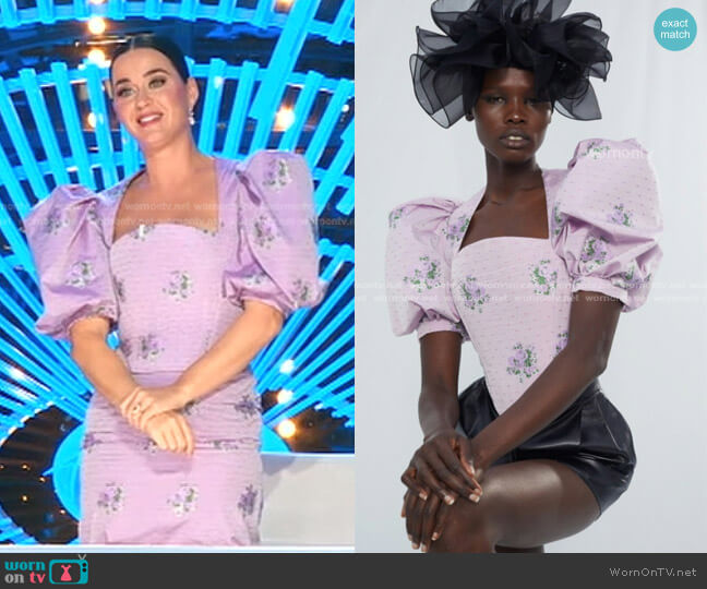 Jacquard Bustier Top by Giuseppe di Morabito worn by Katy Perry on American Idol