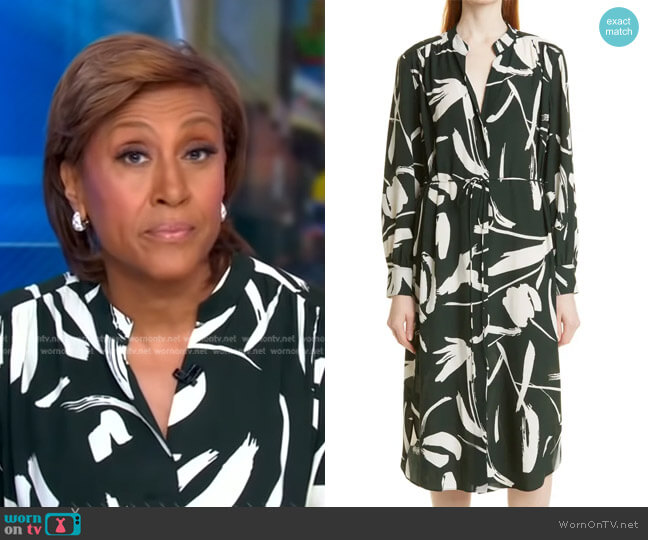 WornOnTV: Robin’s black brush stroke print dress on Good Morning ...