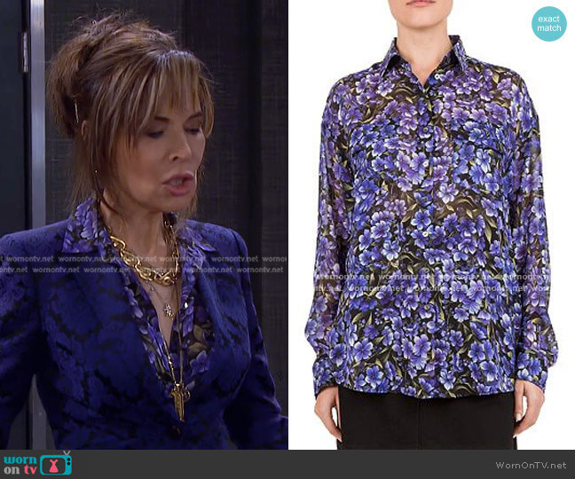 Hortensia Silk Shirt by The Kooples worn by Kate Roberts (Lauren Koslow) on Days of our Lives