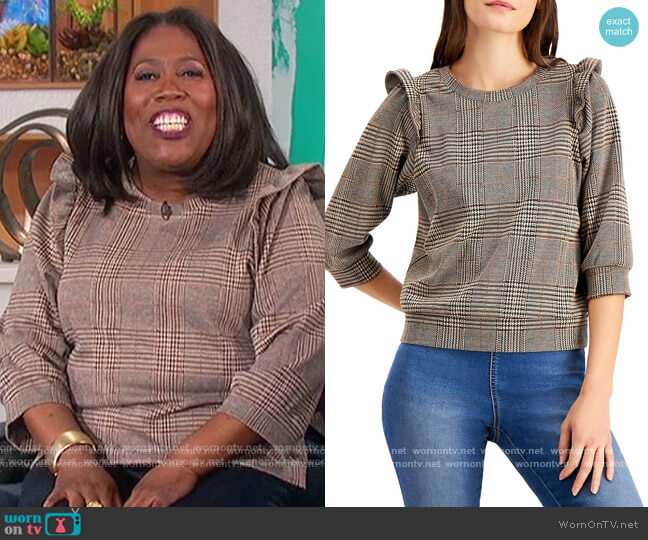 Plaid-Print Top by INC International Concepts worn by Sheryl Underwood  on The Talk