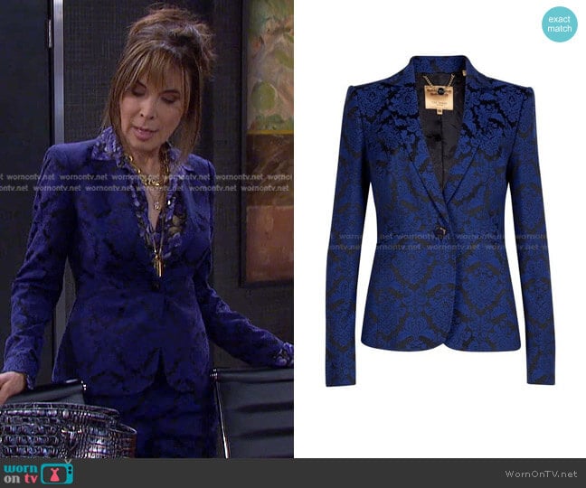 Irysj Jacquard by Blazer by Ted Baker worn by Kate Roberts (Lauren Koslow) on Days of our Lives