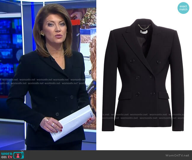 Indiana Double-Breasted Jacket by Altuzarra worn by Norah O'Donnell on CBS Evening News