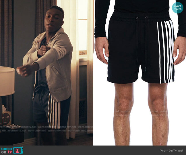 Jonny Cota Gradient Stripe Sweatshorts worn by Carlton Banks (Olly Sholotan) on Bel-Air