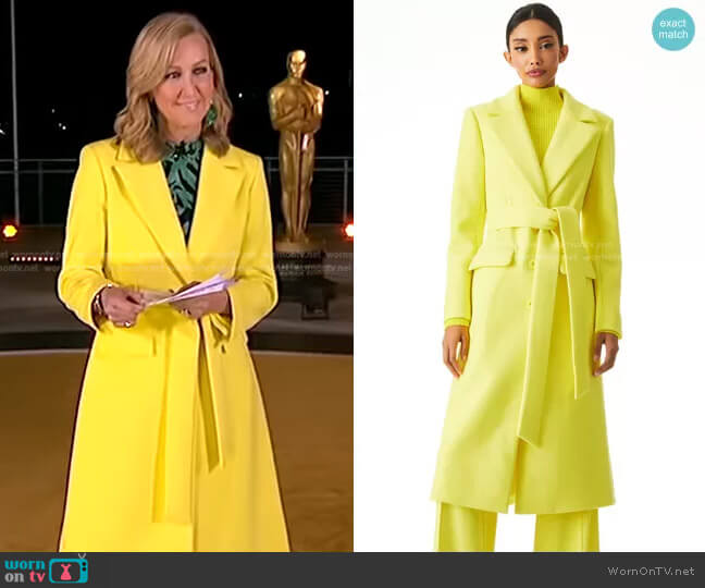 Joelle Coat by Alice + Olivia worn by Lara Spencer on Good Morning America