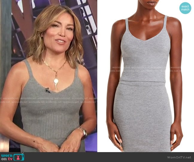 Kenna Sweater Knit Crop Camisole by Alice + Olivia worn by Kit Hoover on Access Hollywood