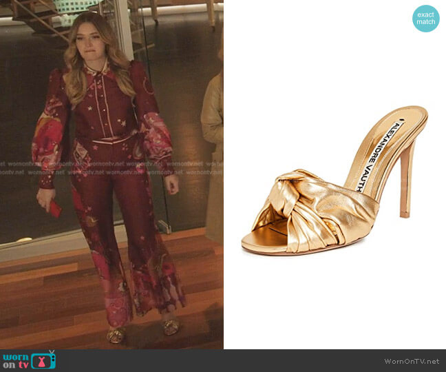 Leila Slipper Sandals by Alexandre Vauthier worn by Kirby Anders (Maddison Brown) on Dynasty