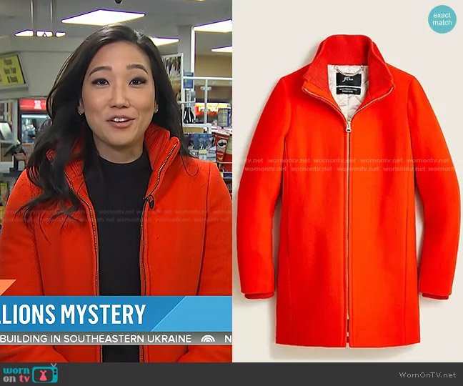  Lodge Coat in Italian Stadium by J. Crew worn by Kathy Park on Today