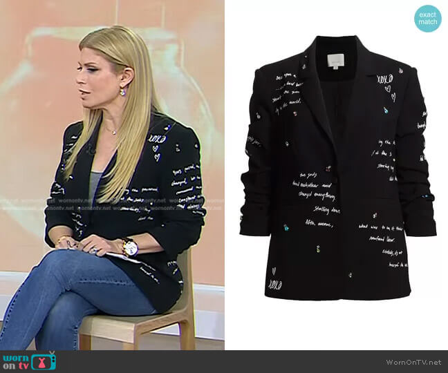 WornOnTV: Jill's black monogram coat on The Real Housewives