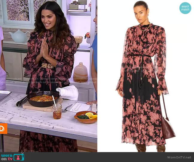 Luana Pleated Long Dress by Hemant and Nandita worn by Camila Alves on Today