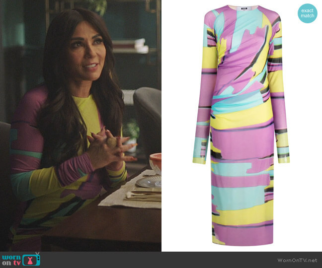 WornOnTV: Hermione's multicolored mesh dress on Riverdale | Marisol Nichols  | Clothes and Wardrobe from TV