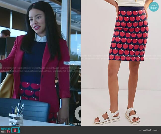 Knit Mini Skirt by Maeve worn by Mariana Foster (Cierra Ramirez) on Good Trouble