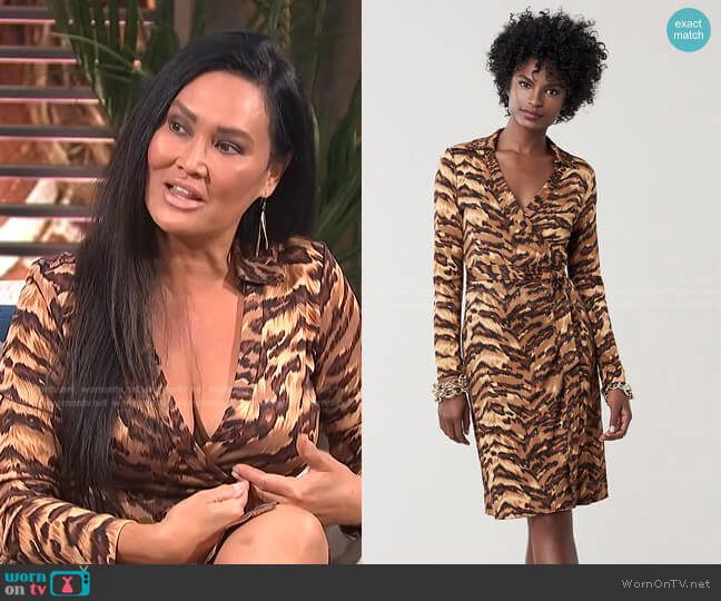 New Jeanne Two Silk-Jersey Wrap Dress by DvF worn by Tia Carrere on E! News Daily Pop