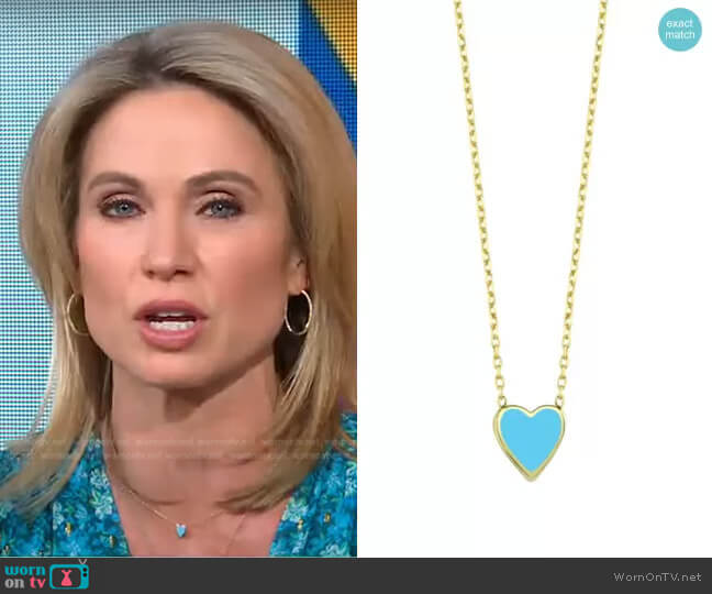 One Love Necklace in Blue by Ragen worn by Amy Robach on Good Morning America