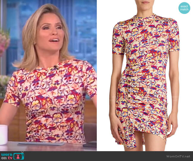 Pansy Floral Bodycon Mini-Dress by Paco Rabanne worn by Sara Haines  on The View