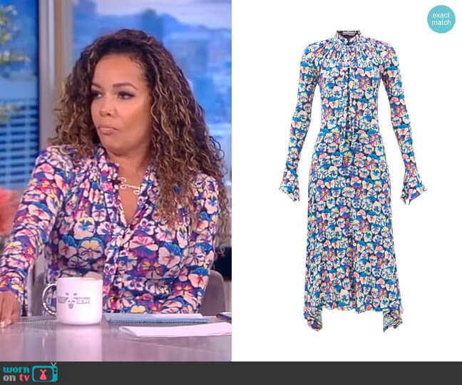 WornOnTV: Sunny’s blue floral print long sleeve dress on The View ...