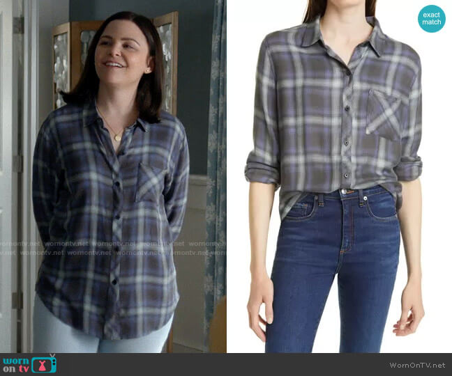 Jodie’s grey plaid shirt on Pivoting