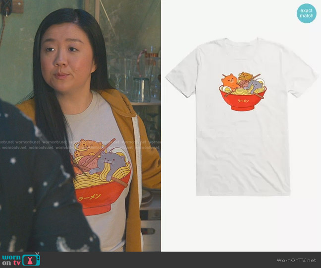 Ramen And Cats T-Shirt by Hot Topic worn by Alice Kwan (Sherry Cola) on Good Trouble