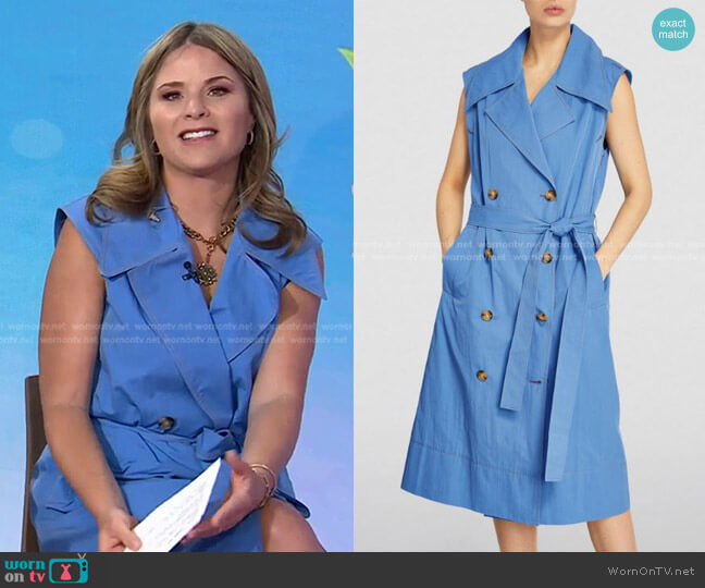 Detachable-Sleeve Astrid Trench Dress by Rejina Pyo worn by Jenna Bush Hager  on Today