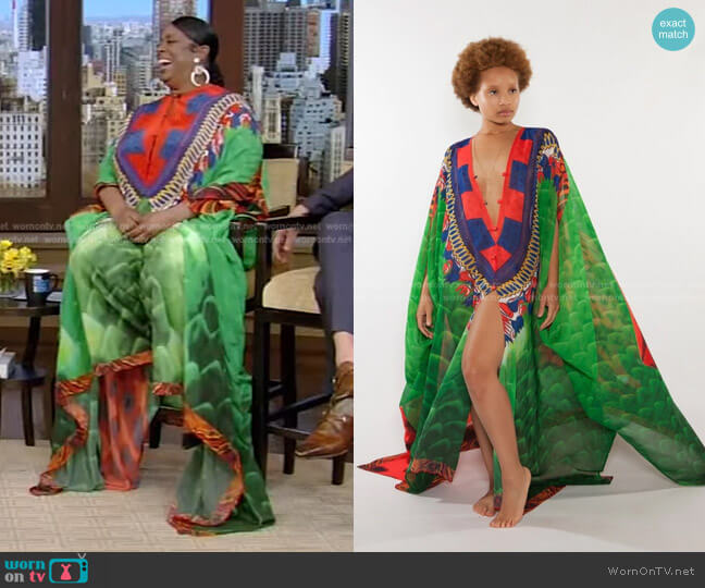 Alejandra Goddess Kaftan by Sai Sankoh worn by Melba Wilson on Live with Kelly and Ryan