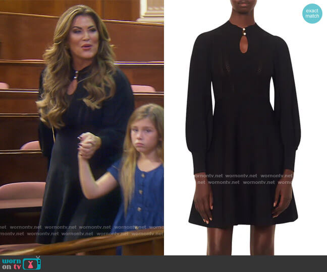 Louise Statement Long Sleeve Dress by Sandro worn by Emily Simpson  on The Real Housewives of Orange County