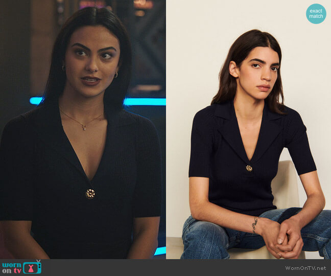 Short-sleeved Sweater by Sandro worn by Veronica Lodge (Camila Mendes) on Riverdale