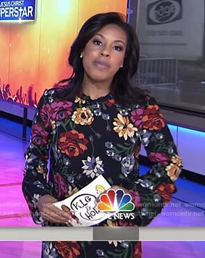 Sheinelle’s black floral dress on Today