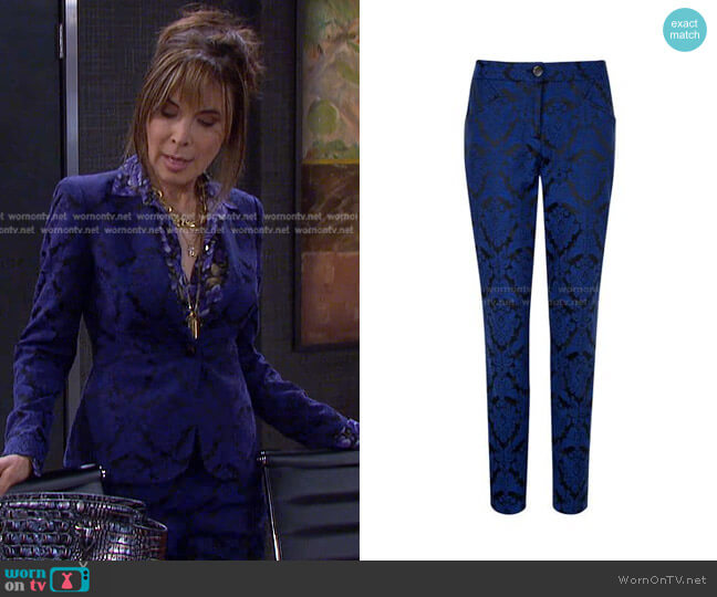 Irysj Jacquard by Trousers by Ted Baker worn by Kate Roberts (Lauren Koslow) on Days of our Lives