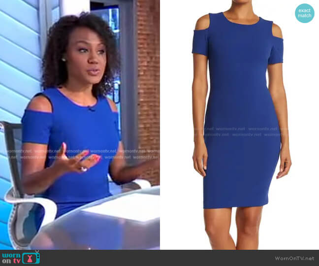 Cold Shoulder Dress by Tommy Hilfiger worn by Janai Norman  on Good Morning America
