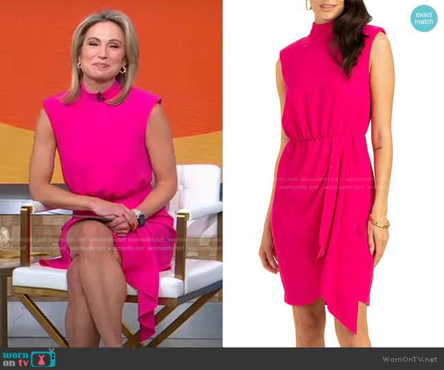 Descanso Draped Crepe Dress by Trina Turk worn by Amy Robach on Good Morning America