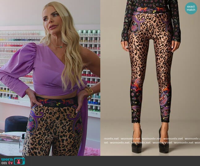 Paisley Print Leggings by Versace worn by Alexia Echevarria (Alexia Echevarria) on The Real Housewives of Miami