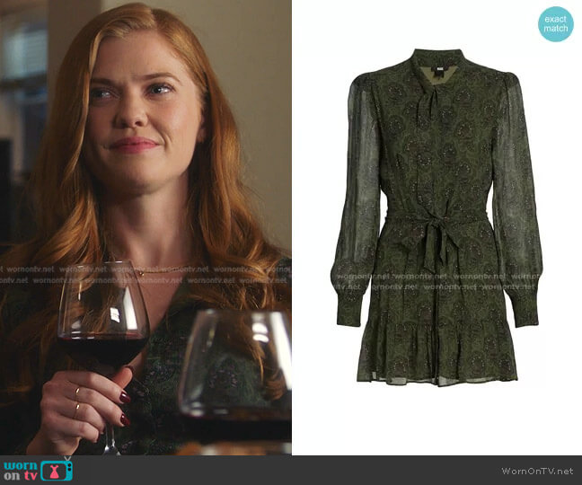 Vittoria Paisley Silk Mini Dress by Paige worn by Taylor Kelly ( Megan West) on 9-1-1