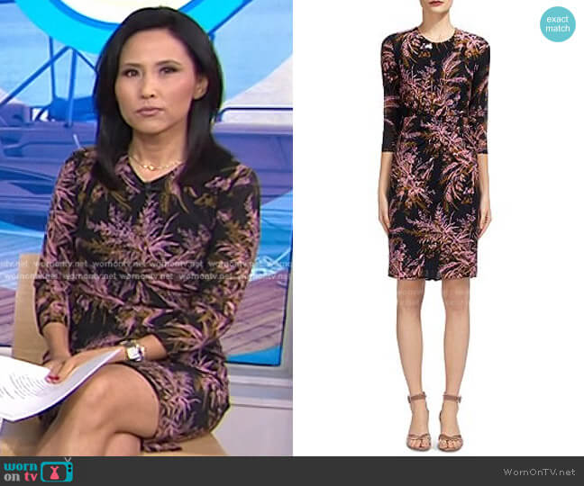 Wren Floral-Print Sheath Dress by Whistles worn by Vicky Nguyen  on Today