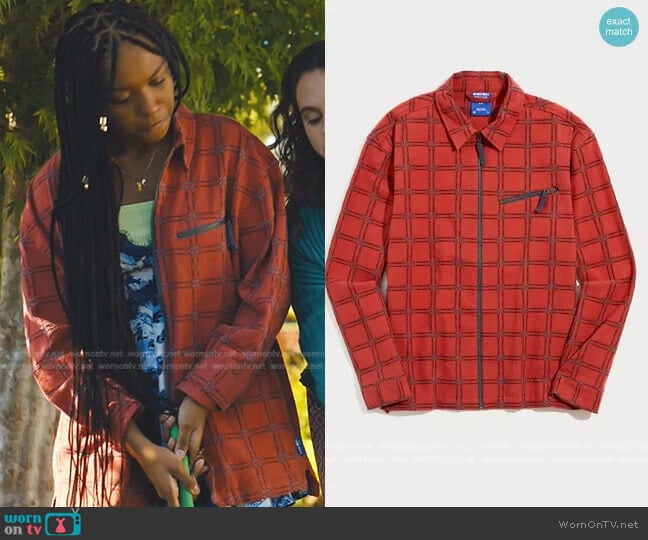 Without Walls Zip-Front Plaid Overshirt by Urban Outfitters worn by Naomi McDuffie (Kaci Walfall) on Naomi