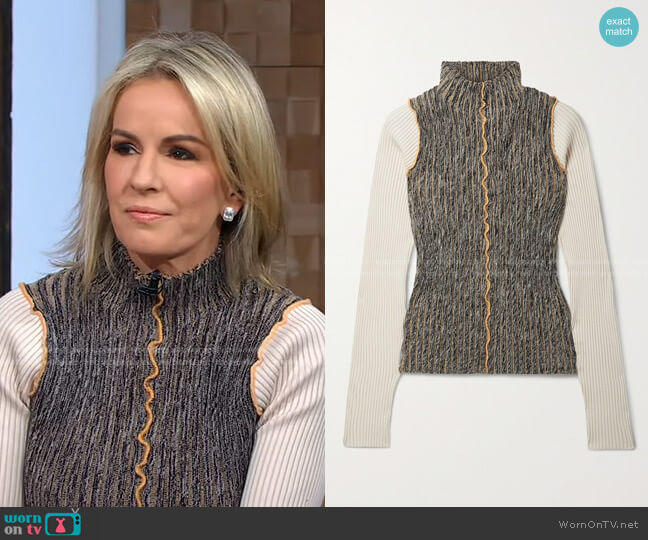 Ribbed Wool-Blend Turtleneck Sweater by Acne Studios worn by Dr. Jennifer Ashton on Good Morning America