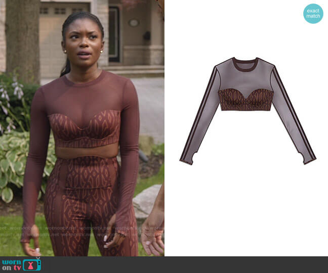 Monogram Crop Top by Adidas Ivy Park worn by August King (Ebonee Noel) on The Kings of Napa