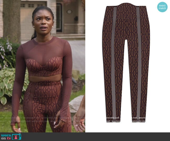 Monogram Sheer Panel Tights by Adidas Ivy Park worn by August King (Ebonee Noel) on The Kings of Napa