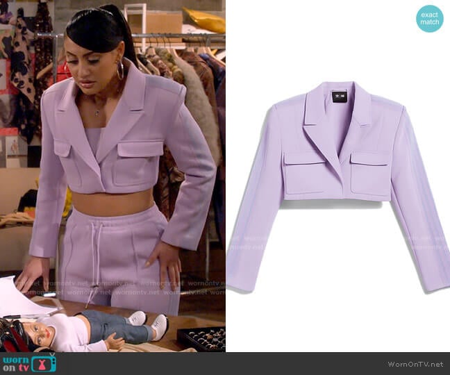 Adidas x Ivy Park Cropped Suit Jacket worn by Valentina (Francia Raisa) on How I Met Your Father