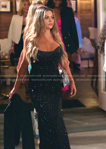 Adriana's black crystal embellished dress on The Real Housewives of Miami