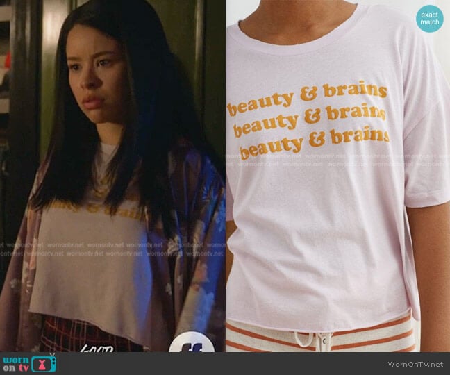 Beauty & Brains Cropped Tee by Aerie worn by Mariana Foster (Cierra Ramirez) on Good Trouble