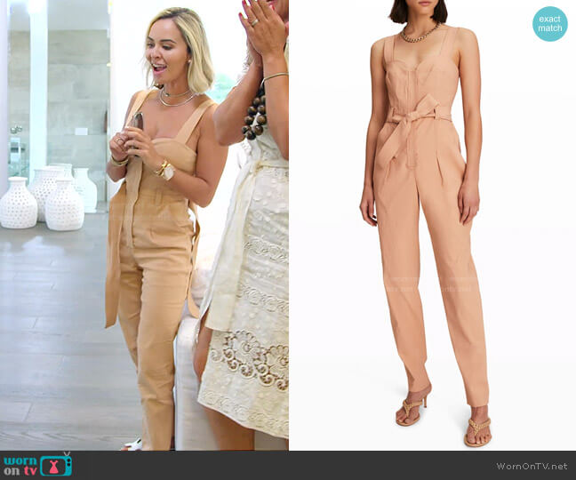 Cyprus Linen Jumpsuit by A.L.C. worn by Nicole Martin  on The Real Housewives of Miami
