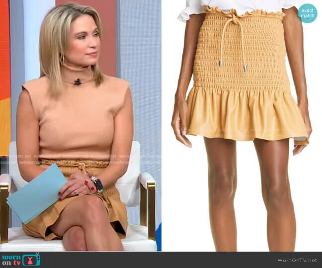 Jenny Smocked Miniskirt by A.L.C. worn by Amy Robach on Good Morning America