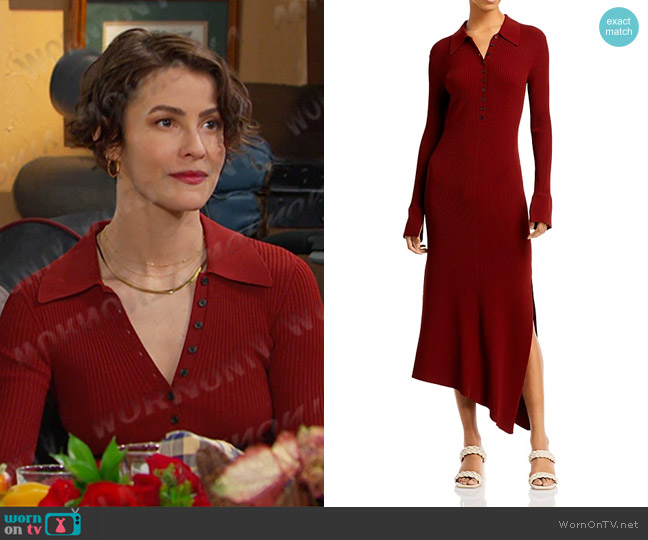 A.L.C. Lance Dress in Sumac worn by Sarah Horton (Linsey Godfrey) on Days of our Lives